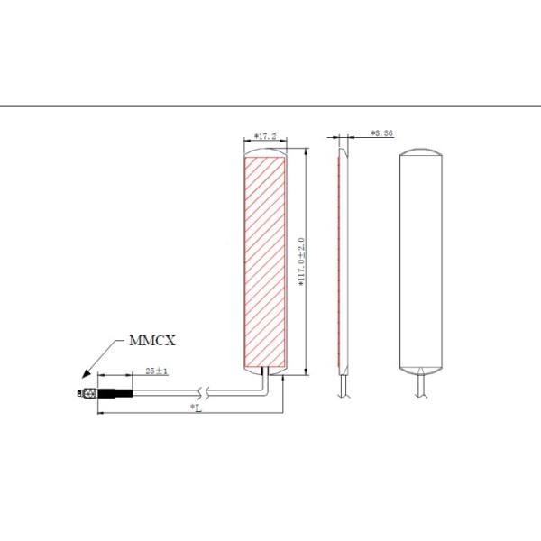 Impedance 50Ω 4.5dBi Wifi 2.4GHz Dipole Antenna with RG174 Cable and CE Certification