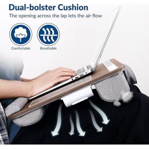 Environmental Protection Folding Bamboo Laptop Tray Desk With Cushion Tray