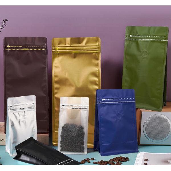 Buy Arrivals 8 Side Aluminum Foil Coffee Bag With Valve And Zipper Top at wholesale prices
