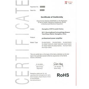 Guangzhou CVR Pro-Audio Co., Ltd Certifications