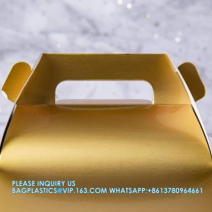 Gable Candy Treat Boxes, Small Goodies Gift Boxes With Handle, Dessert Boxes