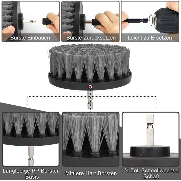 Carpet Sofa Cleaning Rotary Scrub Drill Brush Set