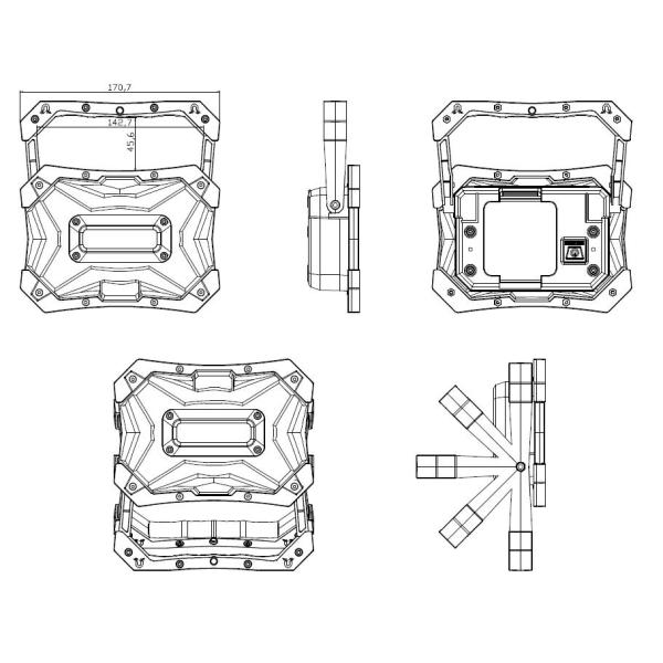 IP65 5 Watt Rectangle COB Led Work Lights AA Battery Powered