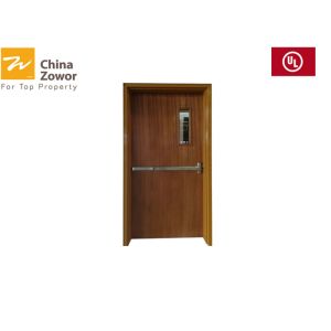 Quality 45 mm BS Approved HPL Finish Wooden Fire Door With Steel Frame For Civil Buildings for sale