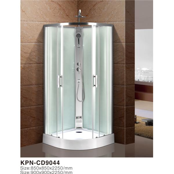 Buy Circle Quadrant Shower Cabin with white acrylic tray  chrome aluminium at wholesale prices