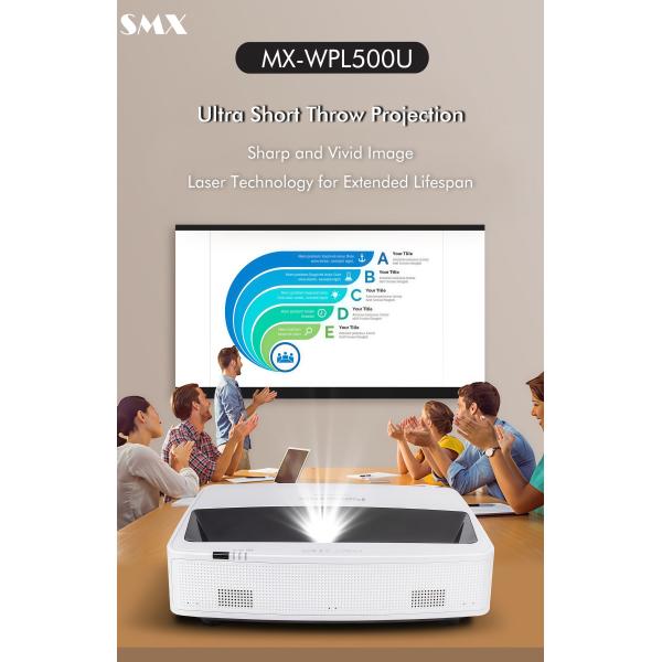 5000 Lumen Laser Projector WUXGA Resolution Ultra Short Throw Design for Bright Room Home Cinema