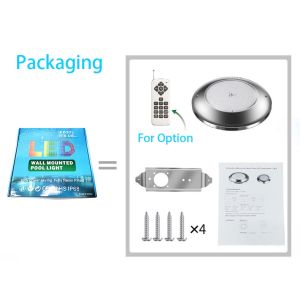 Stainless Steel Underwater Pool Lights , RGB Inground Swimming Pool Light