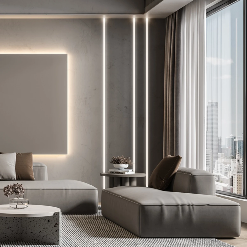 Recessed Aluminum LED Profile with  PC PMMA Cover  width12mm high12mm