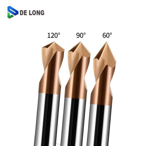 High-Precision Solid Carbide Spotting Drill with 55 Degree Helix Angle and Dual-Flute Design for Accurate Center Drilling and Chamfering
