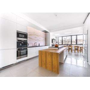 15mm Modern White Gloss Kitchen Cabinets Natural Wood Kitchen Cabinets Modern