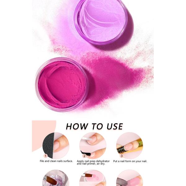 Beauty Nail 3D French Manicure SAGALAGA Clear Acrylic Powder for Acrylic Nail Extension in Transparent Formula