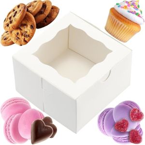 Square Custom Bakery Boxes Personalized Cake Boxes Durable Cardboard With Window
