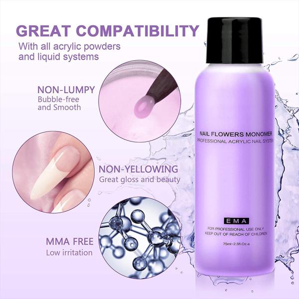 High Quality Custom Private Label Professional EMA Monomer Acrylic Nail Liquid for Acrylic Powder System