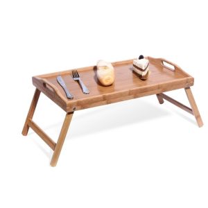 waterproof foldable bamboo breakfast dinner serving bed table tray