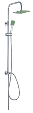 Buy Wall Mount Rainfall Bathroom Shower Set stainless column pipe with ABS handheld shower head function at wholesale prices