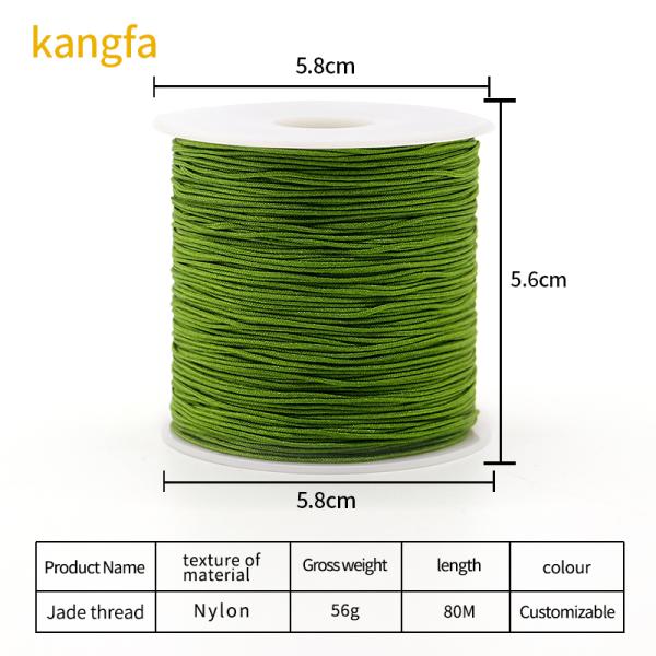 Taiwan Jade Thread Braided Jewelry Nylon Rope for DIY Chinese Knot 0.8mm 1.0mm 1.5mm
