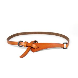 Brown Slim 13mm Womens Genuine Leather Belt For Dress