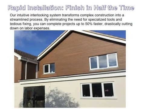 Fire Retardant Exterior WPC Cladding Shields Seamless Interlocking Installation