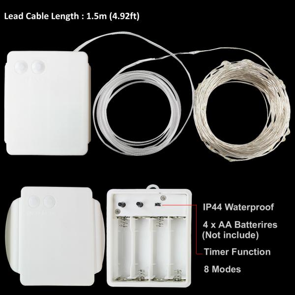 100 LED Christmas Tree Lights Green Cable 28V 10m Length Multi Colored Patio Lights