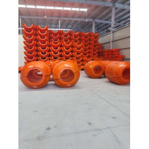 Orange HDPE Pipe Floater with Hot Galvanised Connection and PU Foam Filled for Buoyancy Support