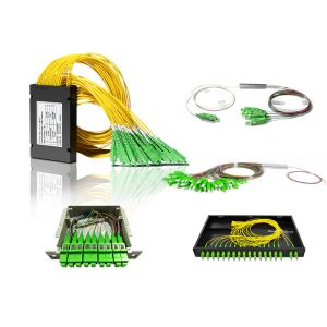 1x2 1x4 1x8 1x16 1x32 1x64 Fiber Optic PLC Splitter With SC Connector Optical