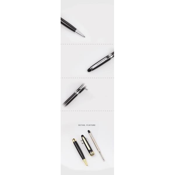 Personalized Black and Gold Roller Gel Pen with Custom Laser Logo Writing Length 240M