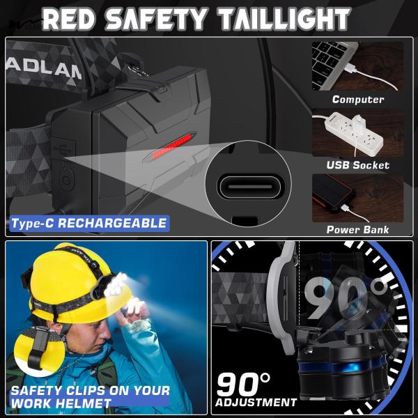 Auto CAD Layout Lighting Solutions Service Rechargeable Headlamp 18000 Lumens 8 Modes