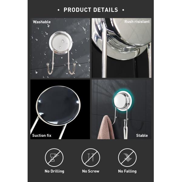 ODM Bathroom Hook Hanger ISO9001 Bath Hook Rack With ABS Rubber