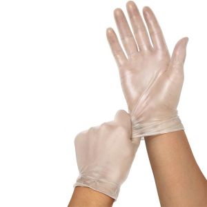 China Medium Anti Allergy White Vinyl Gloves For Food Industry on sale