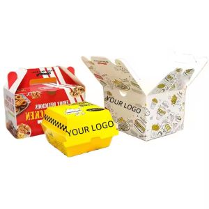 Custom Eco-Friendly Kraft Box for Fast Food Burgers Fries and Chicken Custom