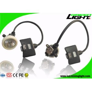 Black LED Mining Light Safety Underground Cap Lamp 10000lux 5.2Ah Rechargeable