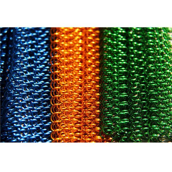 Anodized Aluminum Coil Drapery Customized Metallic Woven Curtains