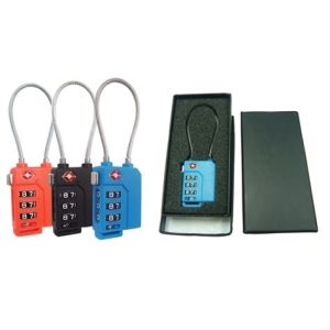 Quality 3-digit cable TSA number padlock for sale