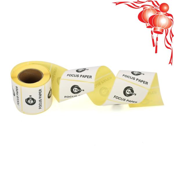 Buy Self Adhesive Thermal Paper 3inch Core Glossy Finish Thermal Label Paper Roll at wholesale prices