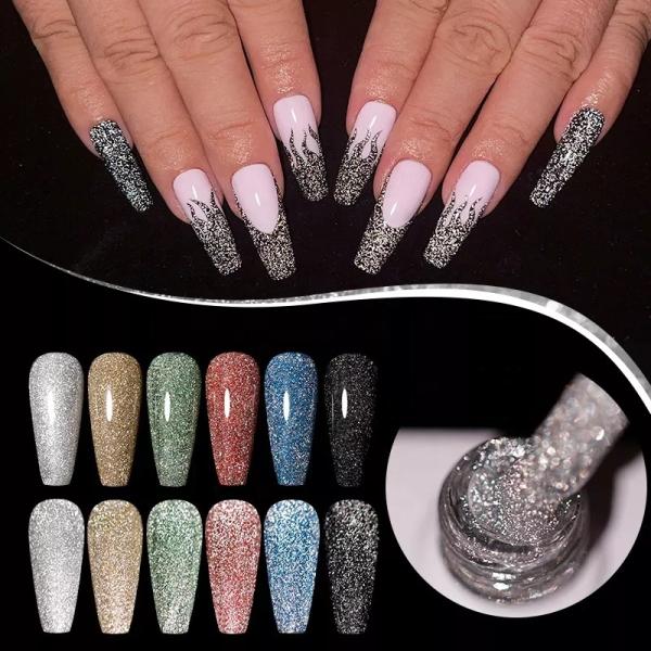 Nails Supplies Salon High Quality Fast Dry Diamond Disco Reflective Glitter Nail Polish for Nail Art