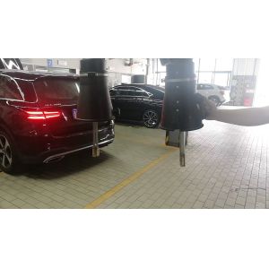 Spring Drived Vehicle Exhaust Extracting Hose Reel Fixed On Wall With Dual Pipes