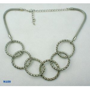 2012 Fashion Women's Tin Alloy Electroplated Jewelry Mixed Metal Necklace for