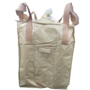 1 Ton Flat Bottom FIBC Bulk Bags / PP Tubular Big Bag With Stevedore Loops