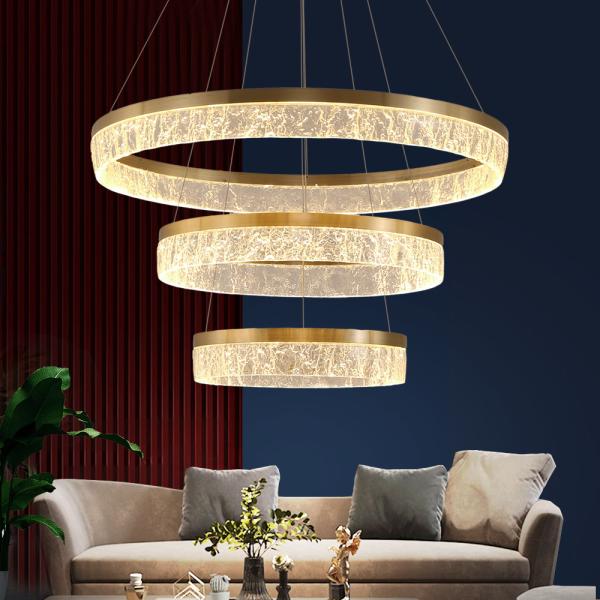 Buy Led Gold Chandelier For Living Room Modern Creative Design Light Fixture Round Kitchen Island Hanging Lamp(WH-MI-313) at wholesale prices