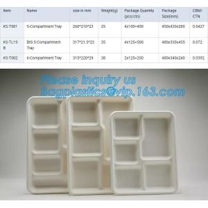 Compostable custom environmental biodegradable trays disposable sugarcane pulp