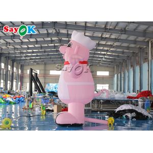 4m 13ft Mascot Pink Blow Up Cartoon Characters Pig Cook Model For Restaurant