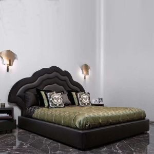 2000x1500mm Luxury Italian Bed 126 Inch Modern Solid Wood Bedroom