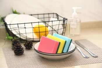 Double-Sided Scouring Sponge Tough On Grease Gentle On Surfaces (6-Pack)