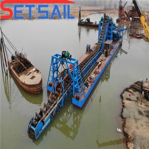 Marine Steel 100m3/Hr Bucket Chain Gold Dredger for River Lake Diamond