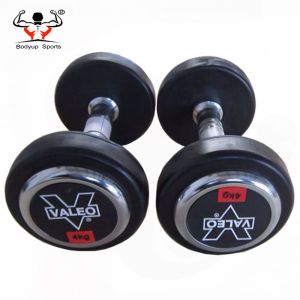 Round Head Shaped Fitness Equipment Dumbbells PU With Steel Material