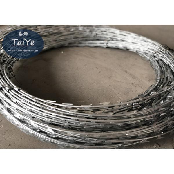 Heavy Galvanized Razor Blade Fencing Coil Diameter 450mm Military Razor Barbed Tape