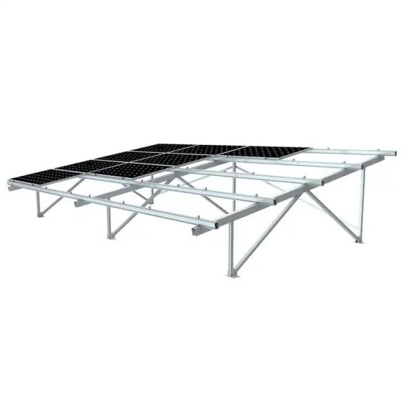 Buy Natural Silver PV Solar Panel Installation Aluminum Steel Solar Ground Mounting Rail at wholesale prices