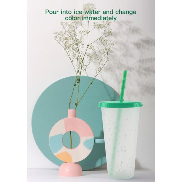 2020 Amazon Hot Sale Color Changing Cold Water Cups Plastic Coffee Tumbler With Straw