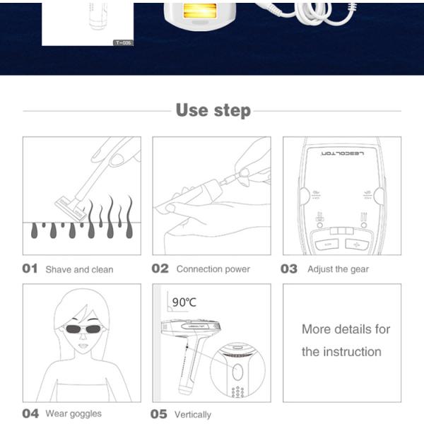 Painless Epilator Home Beauty Machine IPL Laser Hair Removal Lescolton T006