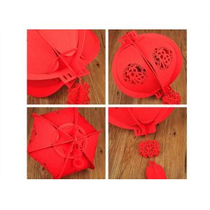 30*7cm Groove Patterns Chinese Festival Felt Celebration Paper Lantern
